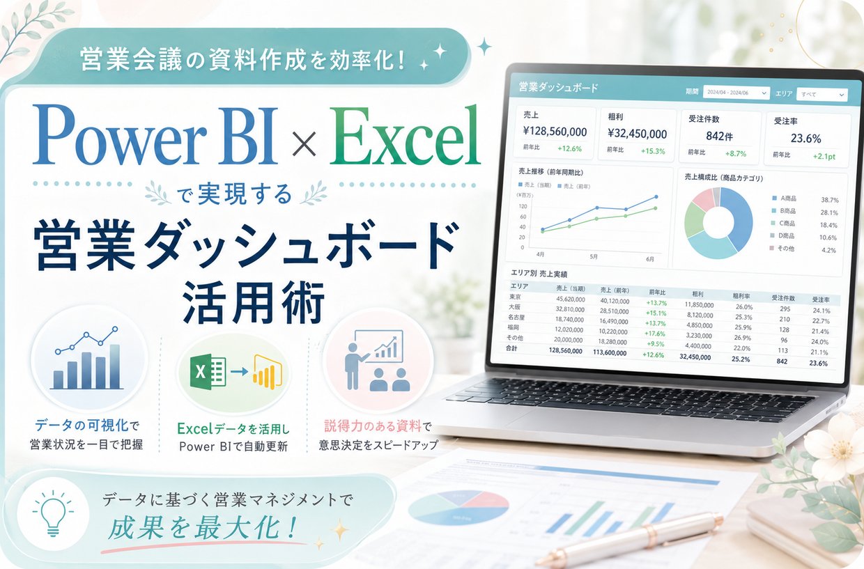 【営業会議の資料作成を効率化！】Power BI（パワービーアイ）×Excelで営業ダッシュボード活用術